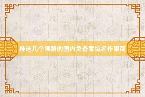 推选几个领路的国内免备案域名作事商
