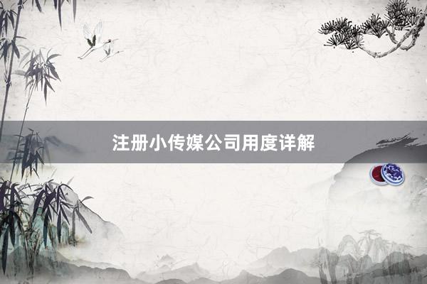 注册小传媒公司用度详解